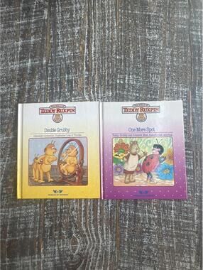 vintage lot Teddy Ruxpin Hardcover Book Set: Double Grubby and One More Spot kid